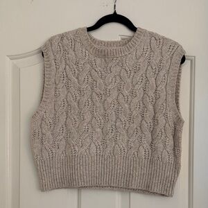 Sincerely Jules Cable Knit Sleeveless Top in Beige
